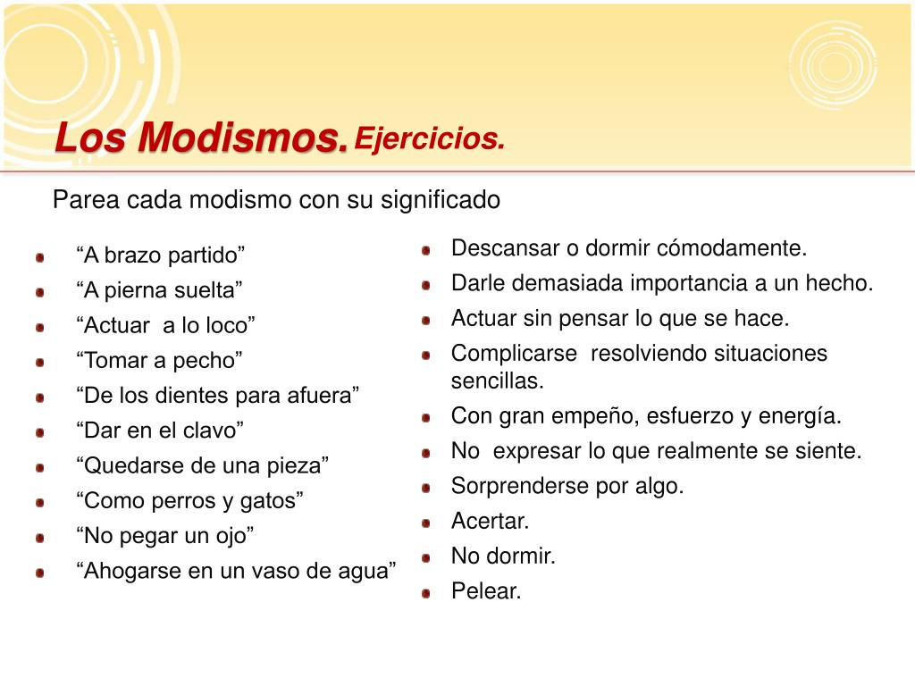 PPT Los Modismos PowerPoint Presentation ID1737776