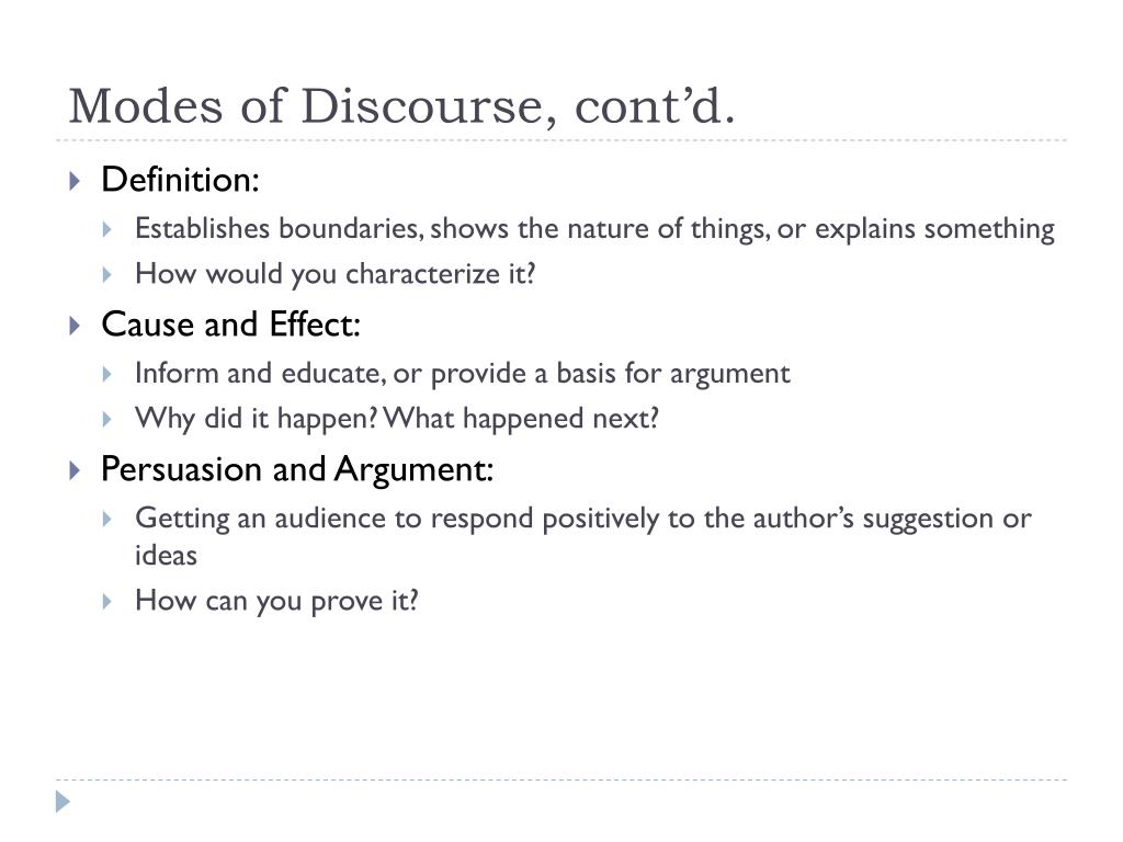 PPT Modes of Discourse PowerPoint Presentation, free download ID1737925