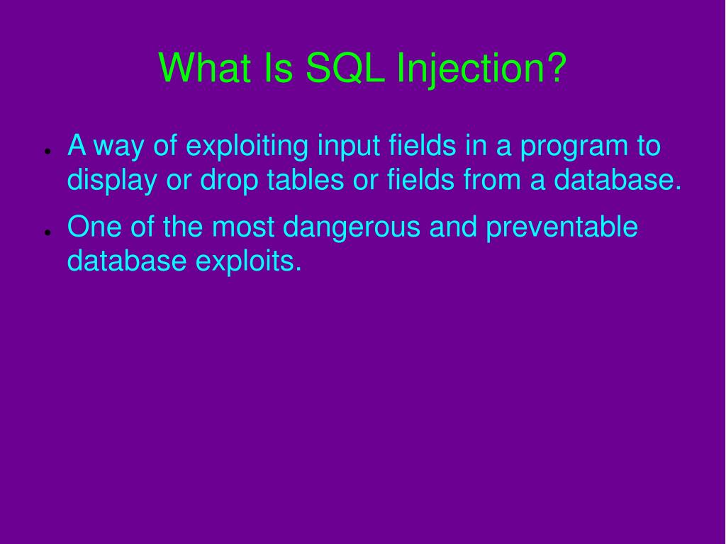 PPT SQL Injection PowerPoint Presentation, free download ID1738551