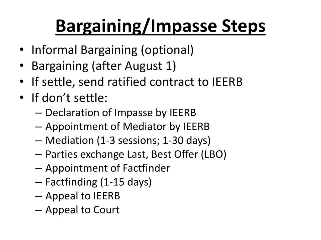 PPT Bargaining/Impasse Steps PowerPoint Presentation, free download