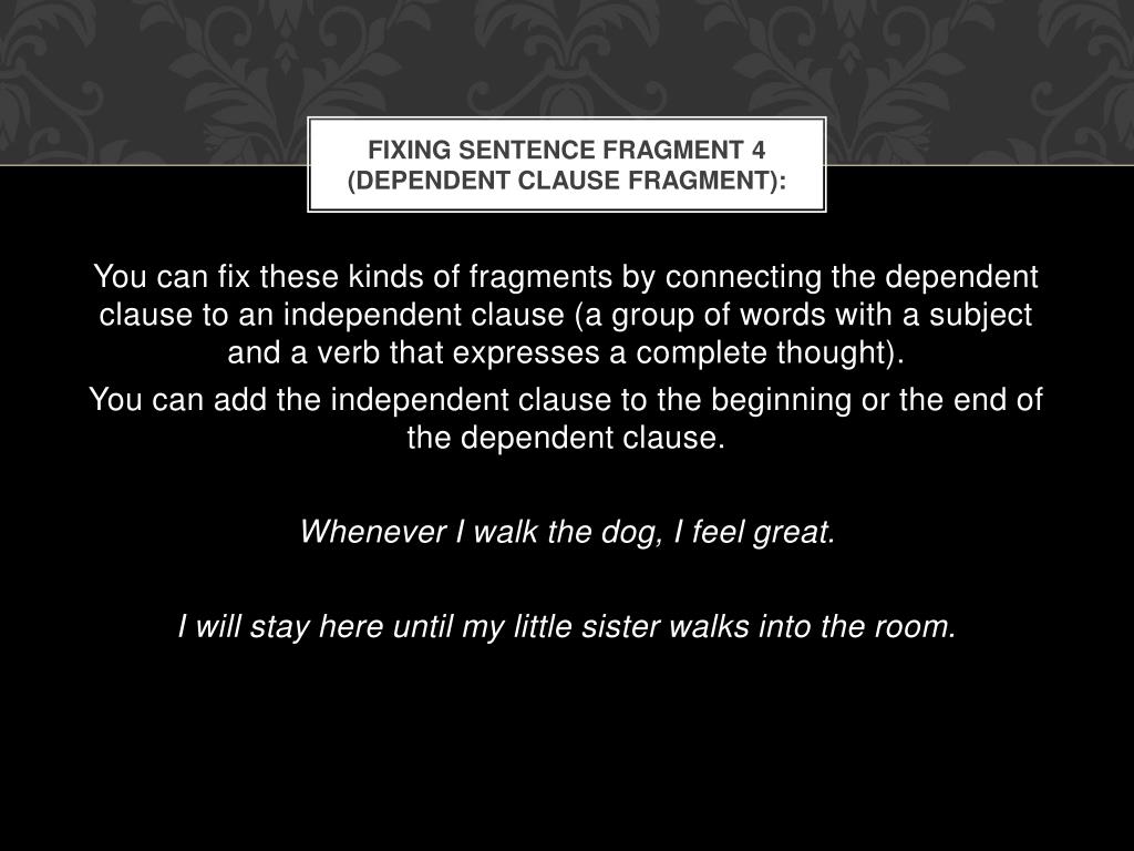 PPT Sentence Fragments PowerPoint Presentation, free download ID