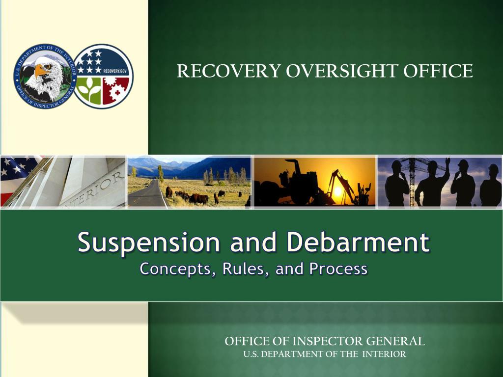 PPT Suspension and Debarment Concepts, Rules, and Process PowerPoint Presentation ID1744503