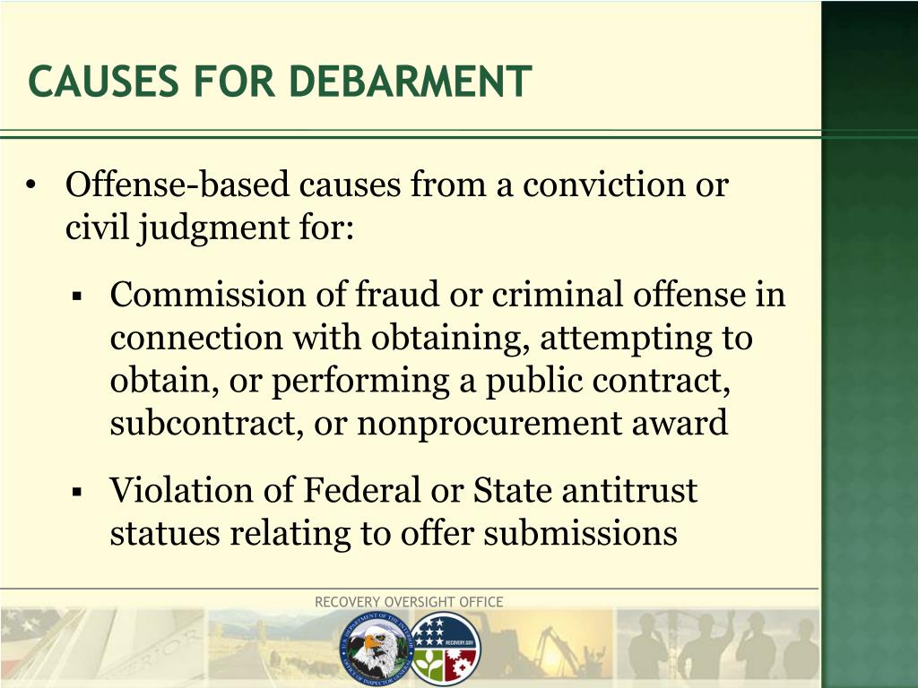 PPT Suspension and Debarment Concepts, Rules, and Process PowerPoint