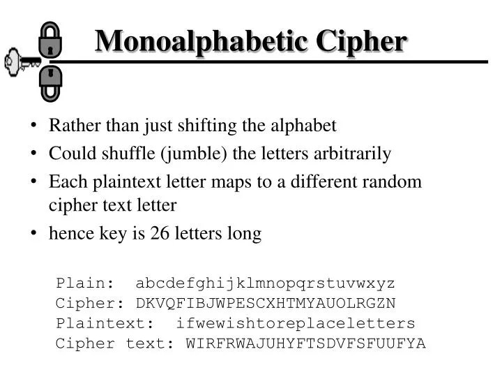 PPT Monoalphabetic Cipher PowerPoint Presentation, free download ID