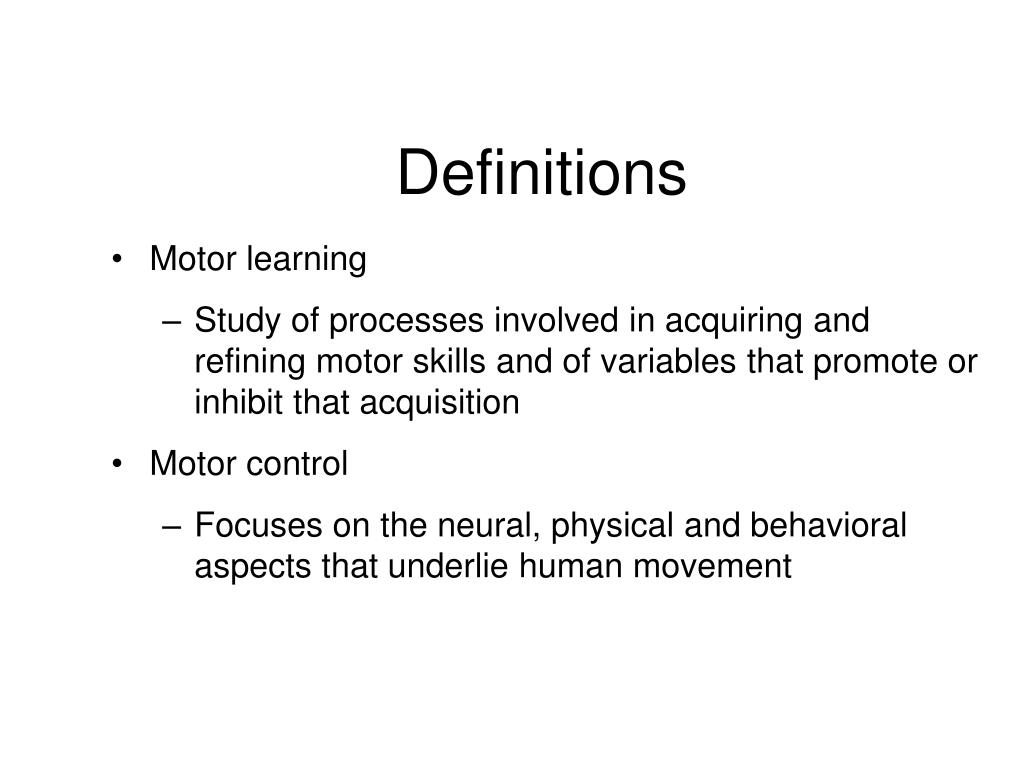 PPT Introduction to Motor Learning and Control PowerPoint