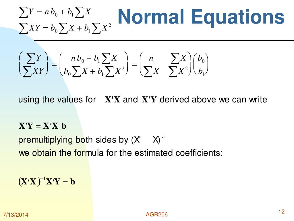 PPT Normal Equations PowerPoint Presentation, free download ID1748866