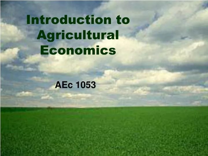PPT Introduction to Agricultural Economics PowerPoint Presentation