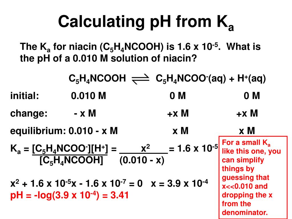 PPT Calculating pH from K a PowerPoint Presentation, free download