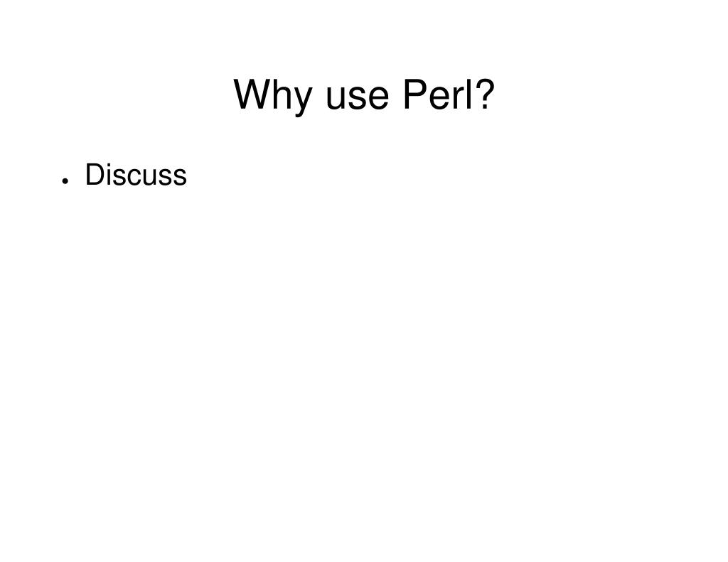 PPT Getting started in Perl Intro to Perl for programmers PowerPoint