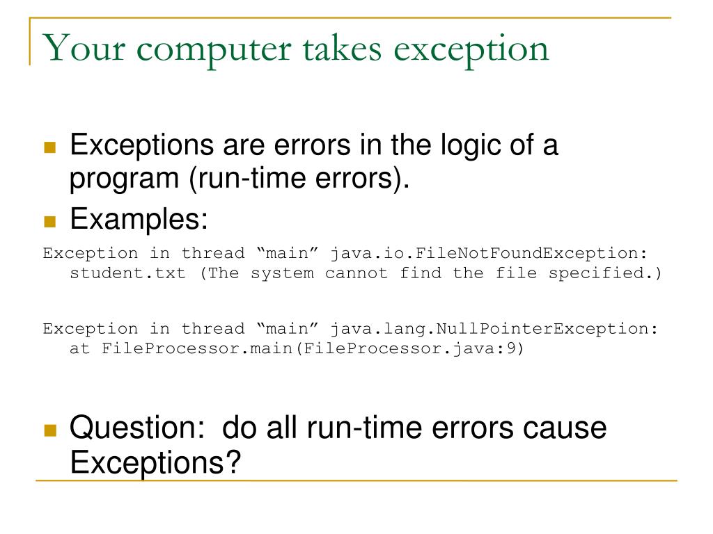 PPT Exceptions PowerPoint Presentation, free download ID1754591
