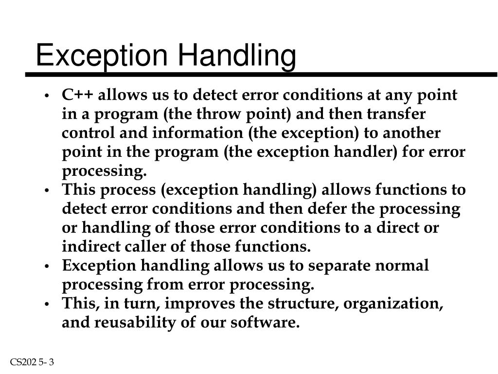 PPT Advanced C++ Exception Handling PowerPoint Presentation, free
