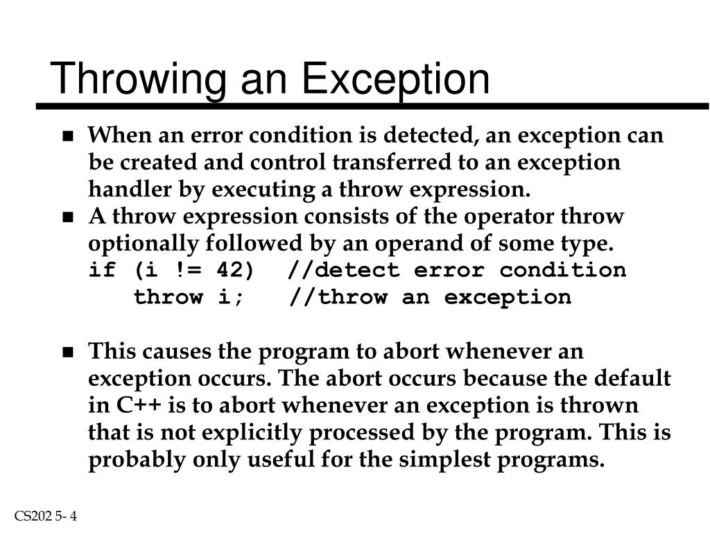 PPT Advanced C++ Exception Handling PowerPoint Presentation, free download ID1755178