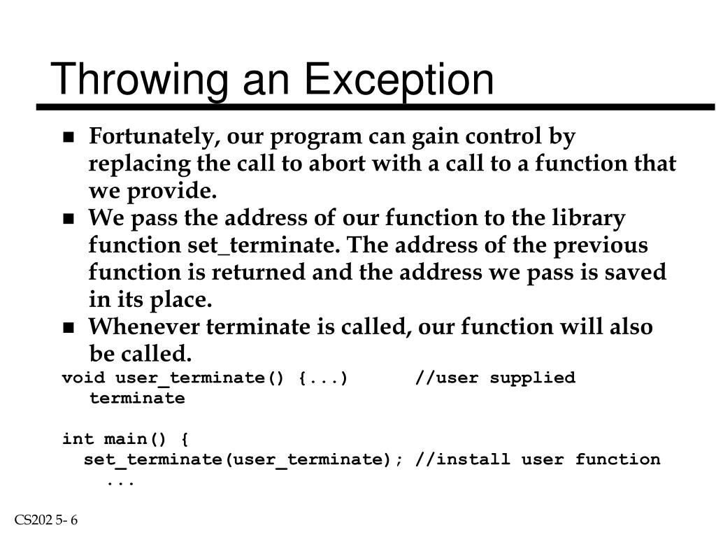 PPT Advanced C++ Exception Handling PowerPoint Presentation, free