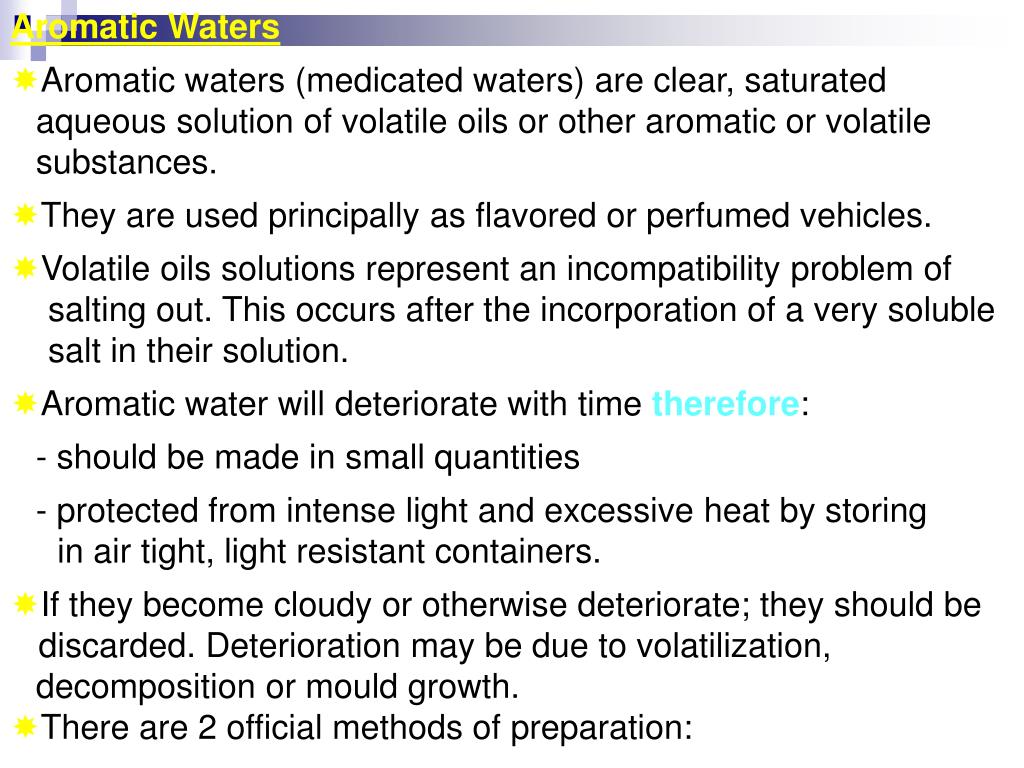 Names For Aromatic Waters at Henry McBroom blog