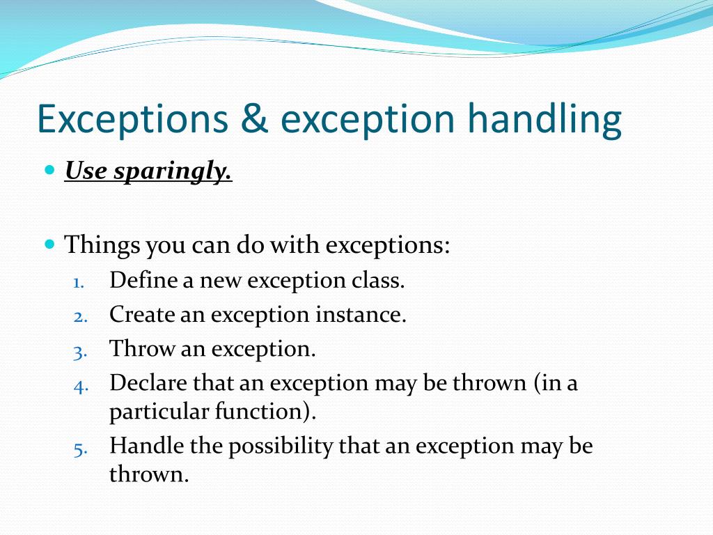 PPT Exceptions & exception handling PowerPoint Presentation, free download ID1760048