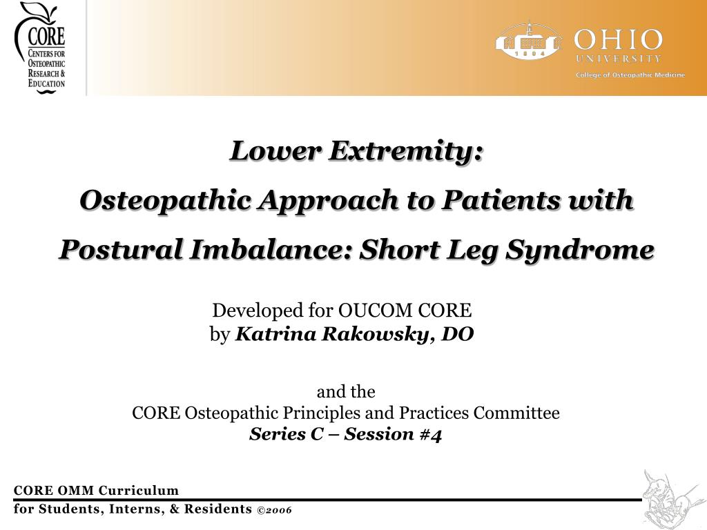 PPT Lower Extremity Osteopathic Approach to Patients with Postural