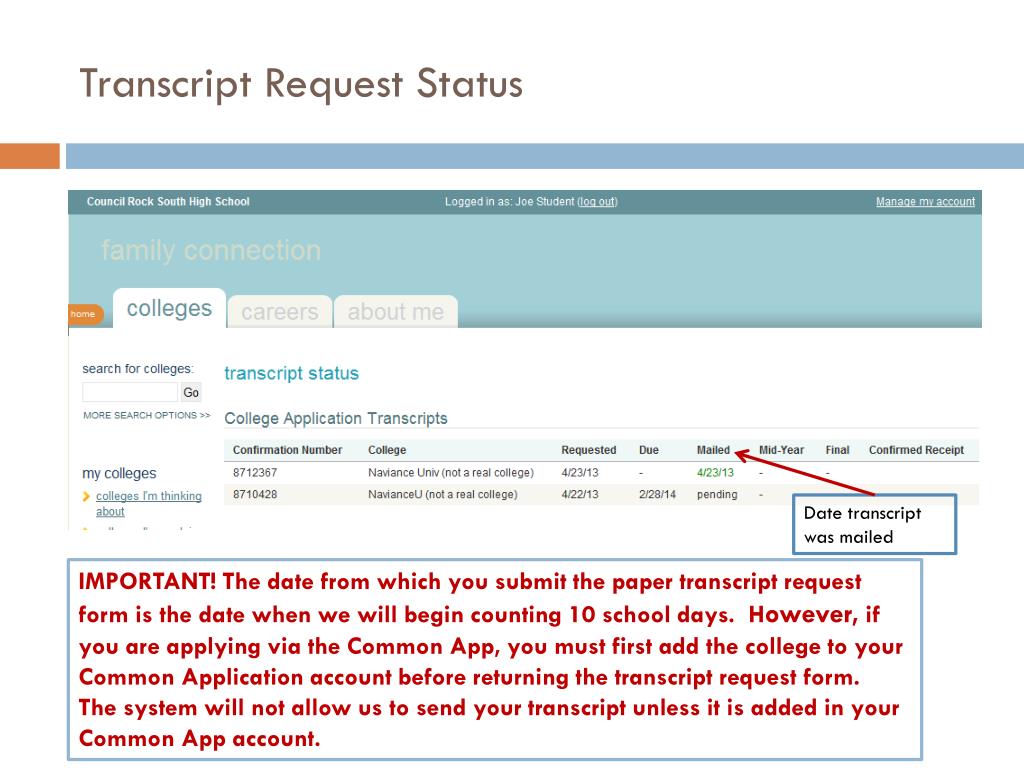 PPT Requesting Transcripts PowerPoint Presentation, free download