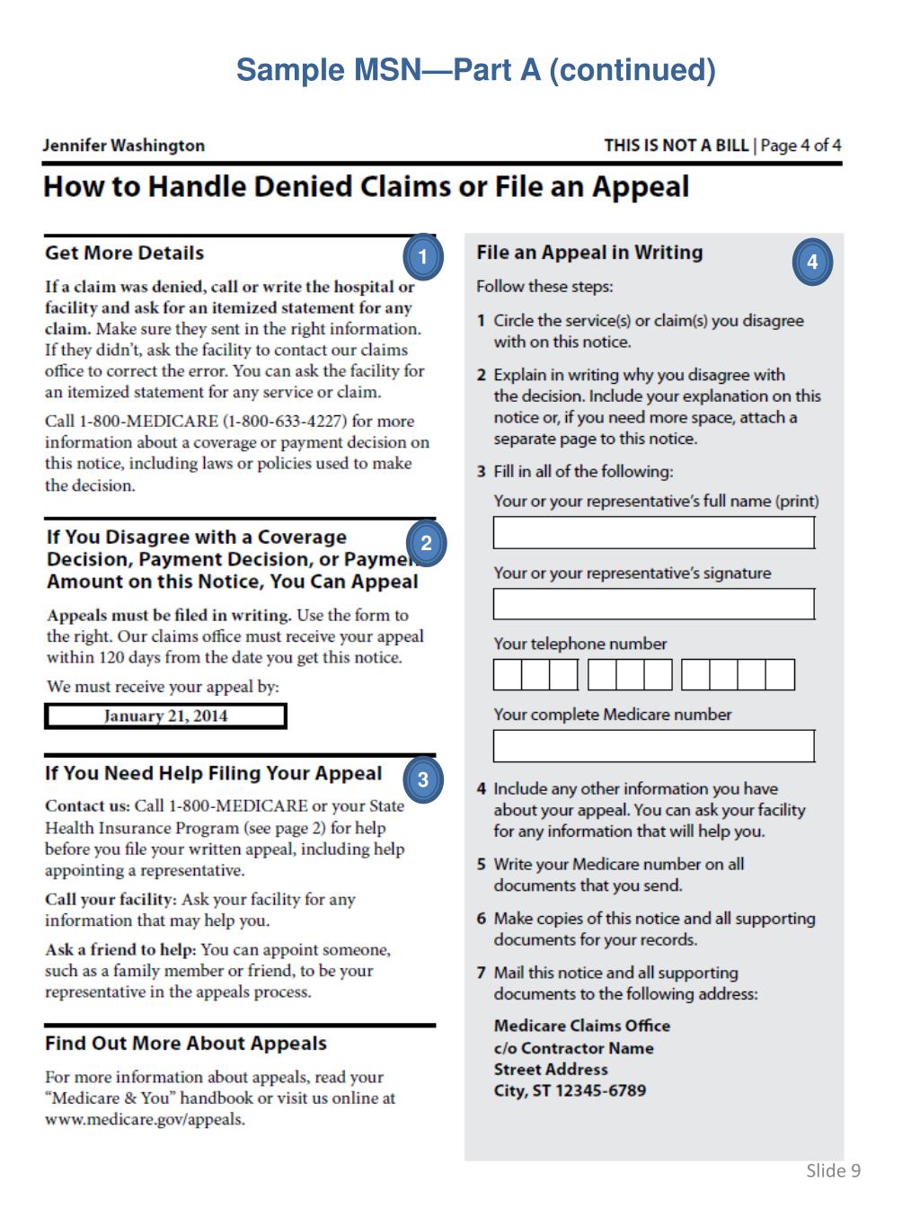 PPT How to Read Your MSN (Medicare Summary Notice) PowerPoint