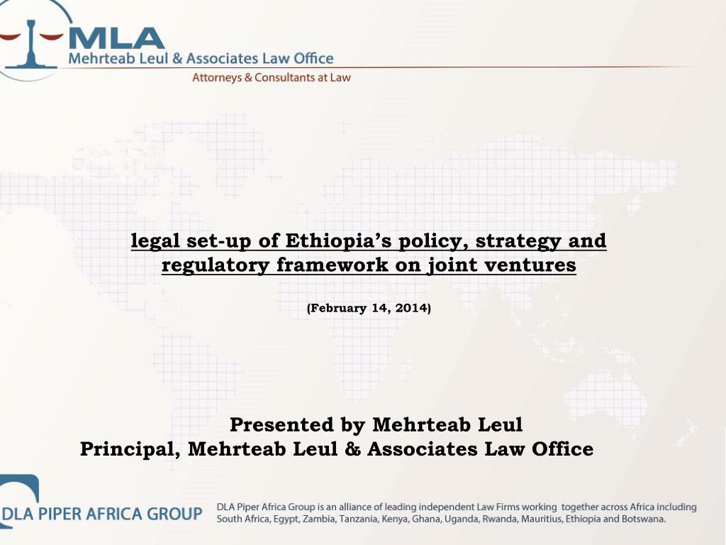 PPT legal setup of Ethiopia’s policy, strategy and regulatory