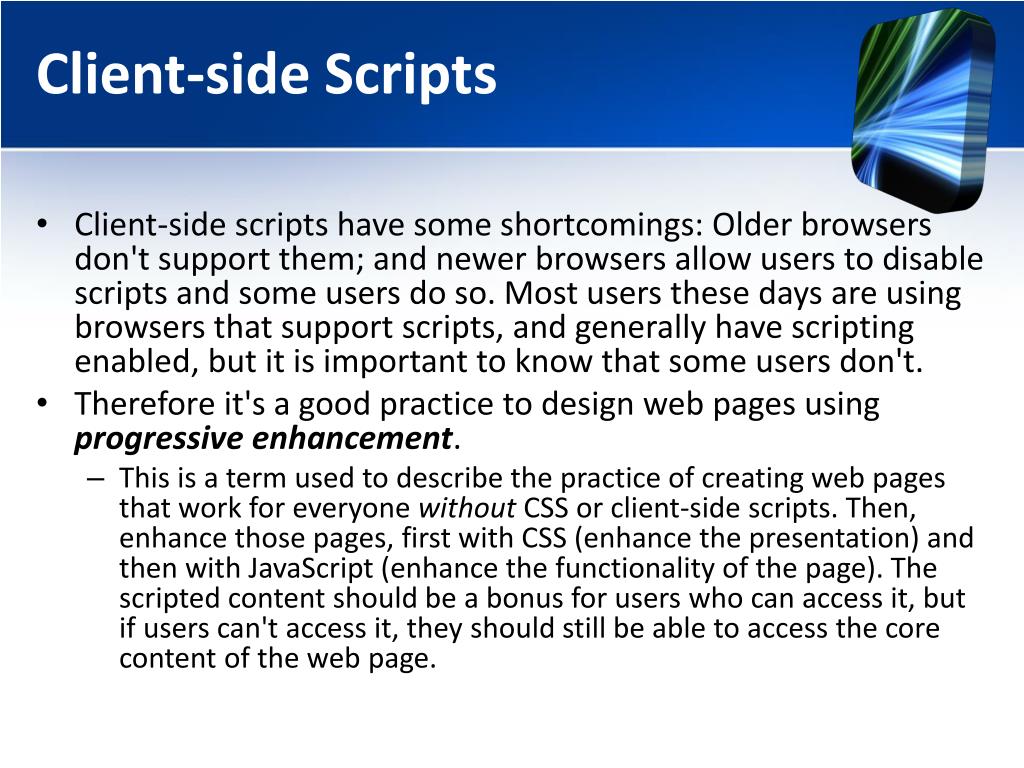 PPT Scripting Clientside vs. Serverside Scripting PowerPoint