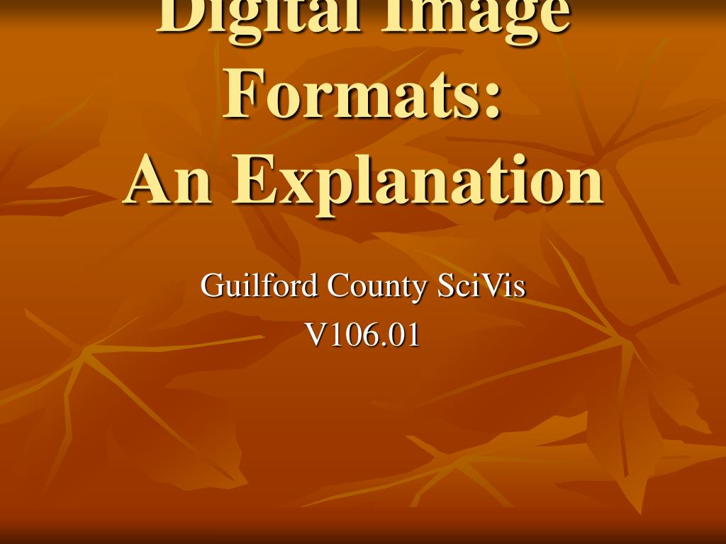 PPT Digital Image Formats An Explanation PowerPoint Presentation