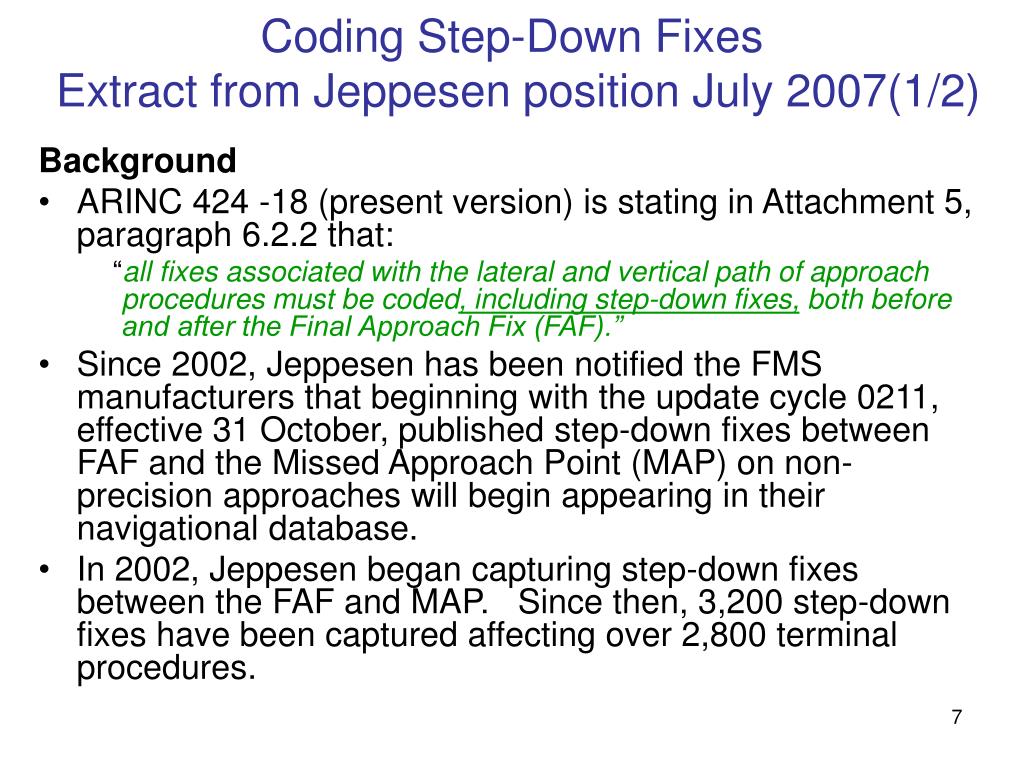 PPT RNAV approach Step Down Fix Issue for LNAV operation PowerPoint