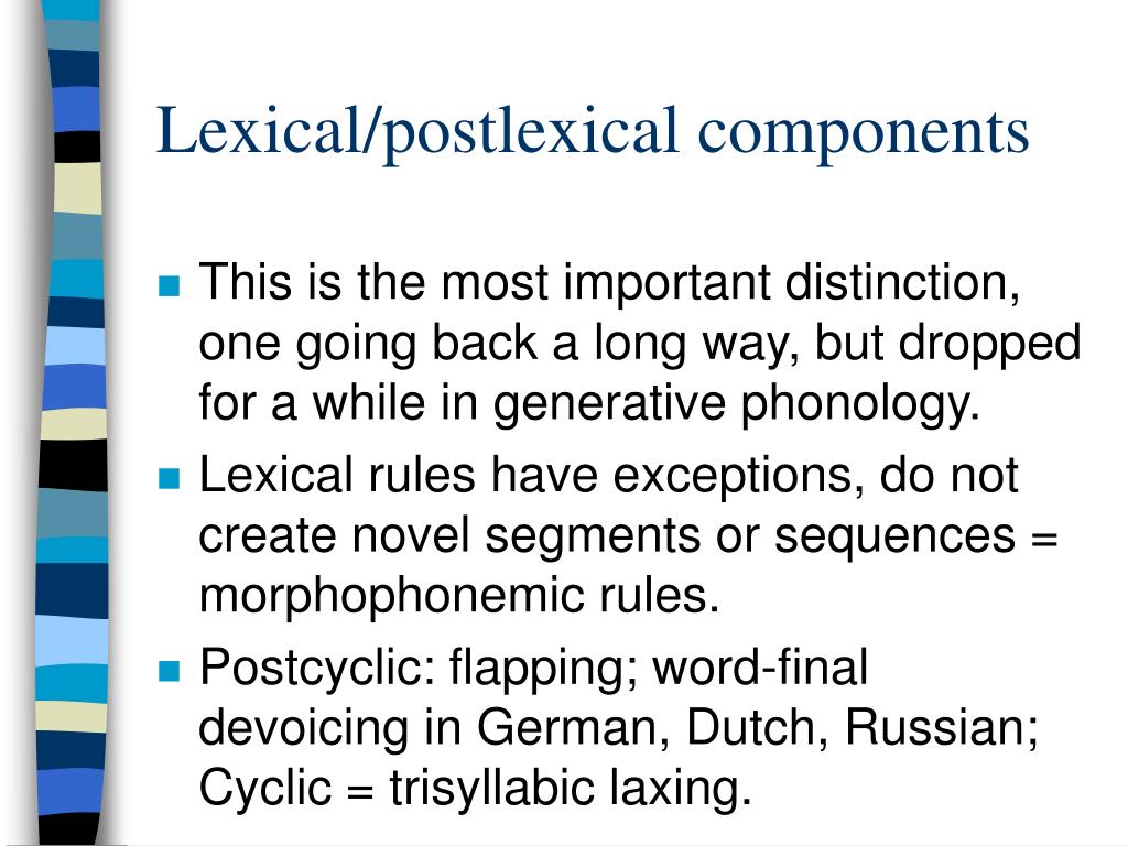 PPT Lexical Phonology PowerPoint Presentation, free download ID1780485