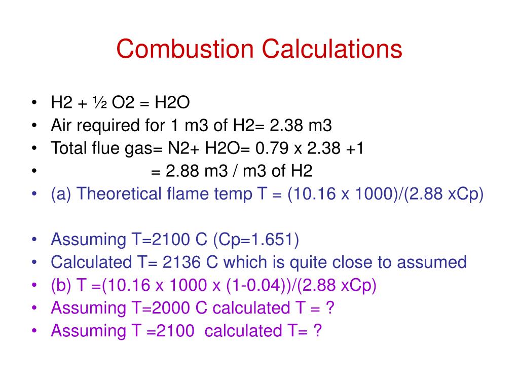PPT Combustion Calculations PowerPoint Presentation, free download
