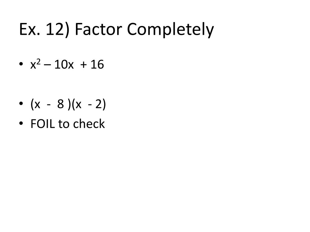 PPT Factoring Review PowerPoint Presentation, free download ID1785005