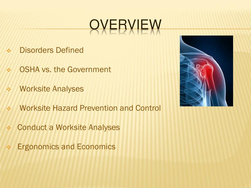 PPT ERGONOMIC HAZARDS MUSCULOSKELETAL DISORDERS (MSD'S) AND