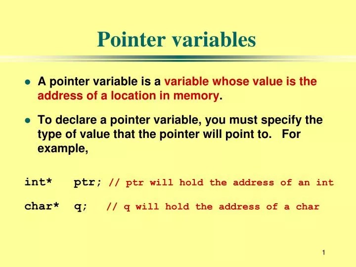 PPT Pointer variables PowerPoint Presentation, free download ID1791705