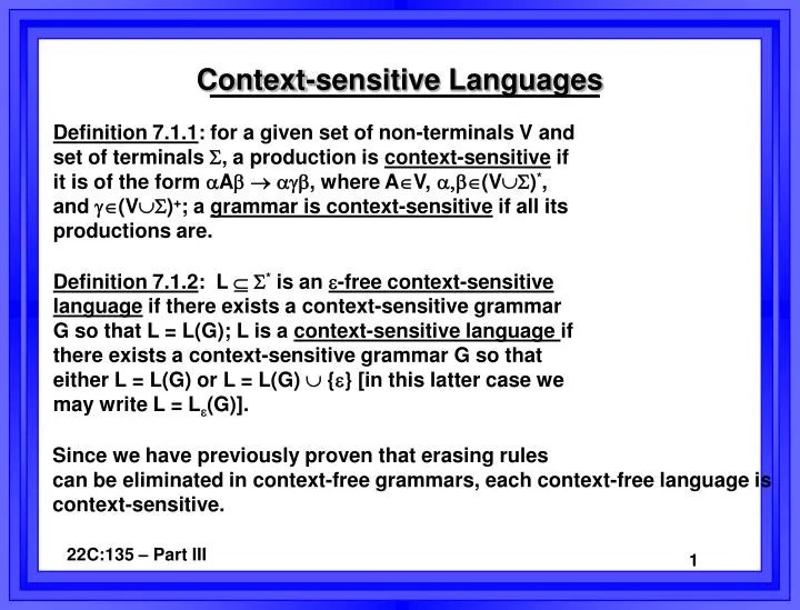 PPT Contextsensitive Languages PowerPoint Presentation, free