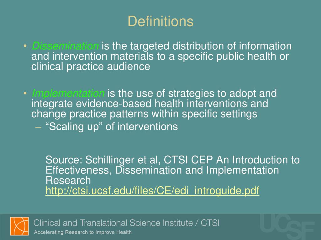 PPT Dissemination and Implementation PowerPoint Presentation, free