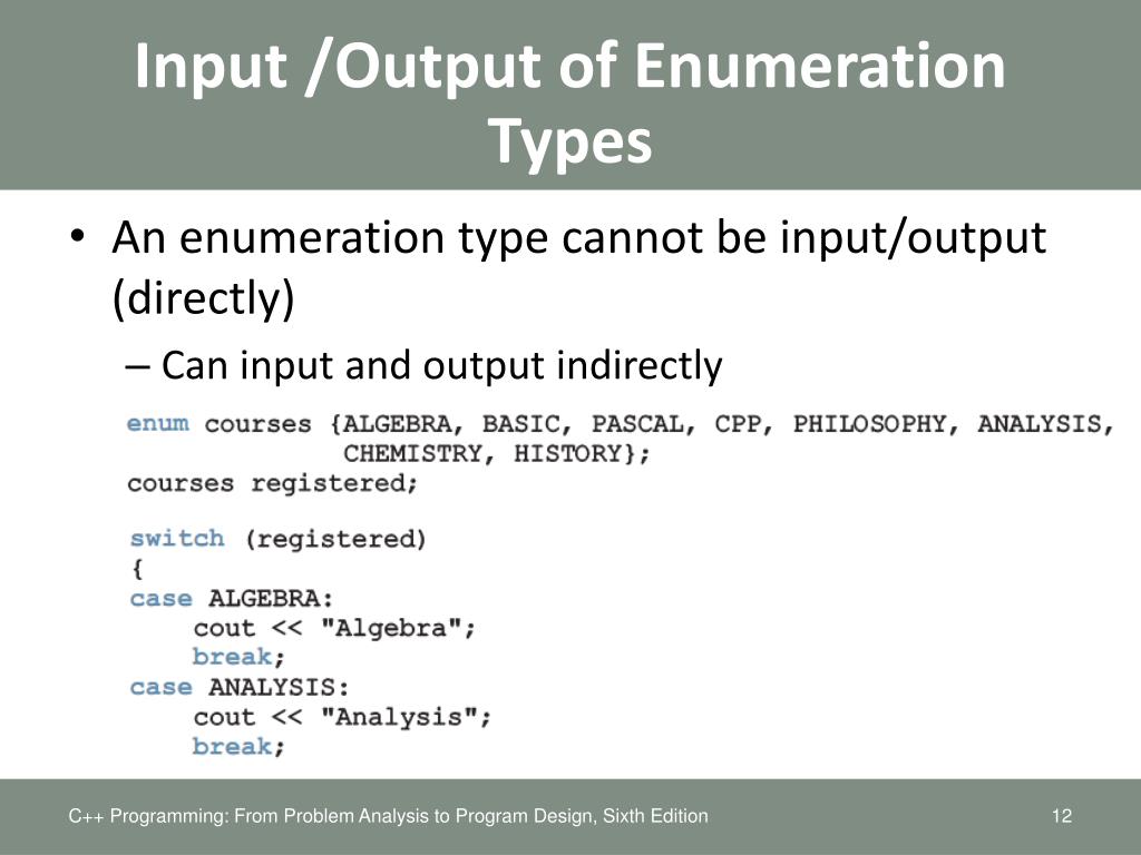 PPT Chapter 7 UserDefined Simple Data Types, Namespaces, and the