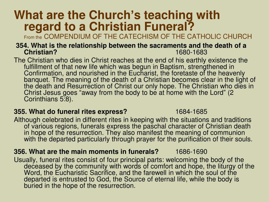 PPT Catholic Practices Illness, Death and Burial Sacrament for the