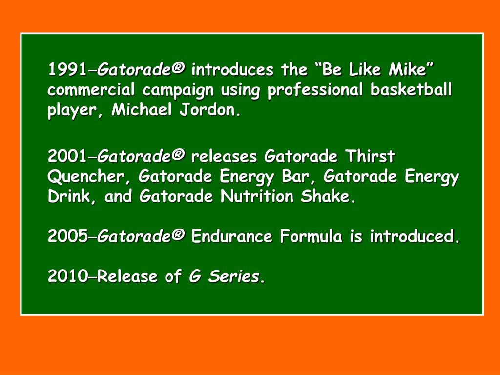 PPT Target Audience A Look at Gatorade® PowerPoint Presentation ID