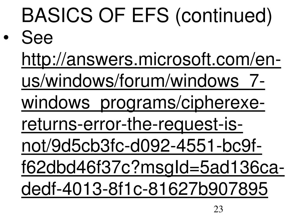 PPT USING "ENCRYPTING FILE SYSTEM" TO PROTECT FILES AND FOLDERS IN