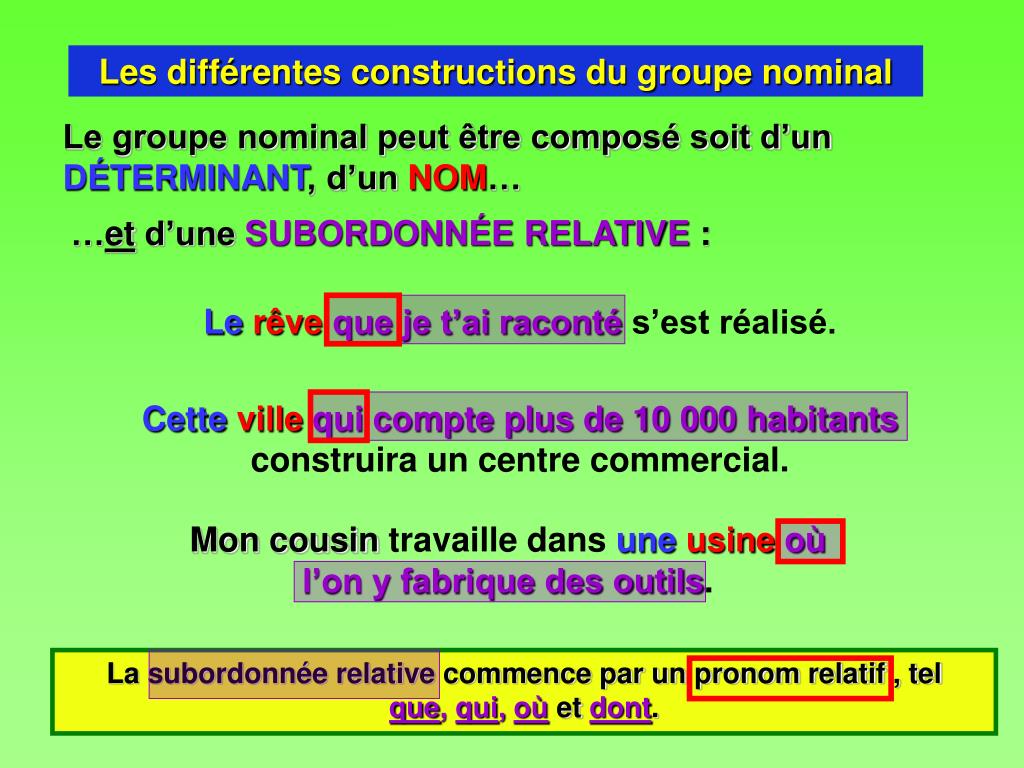 PPT Le groupe nominal PowerPoint Presentation, free download ID1801544