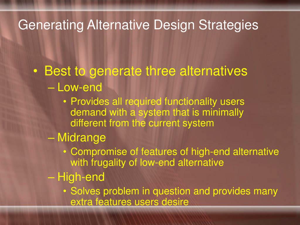 PPT Selecting the Best Alternative Design Strategy PowerPoint
