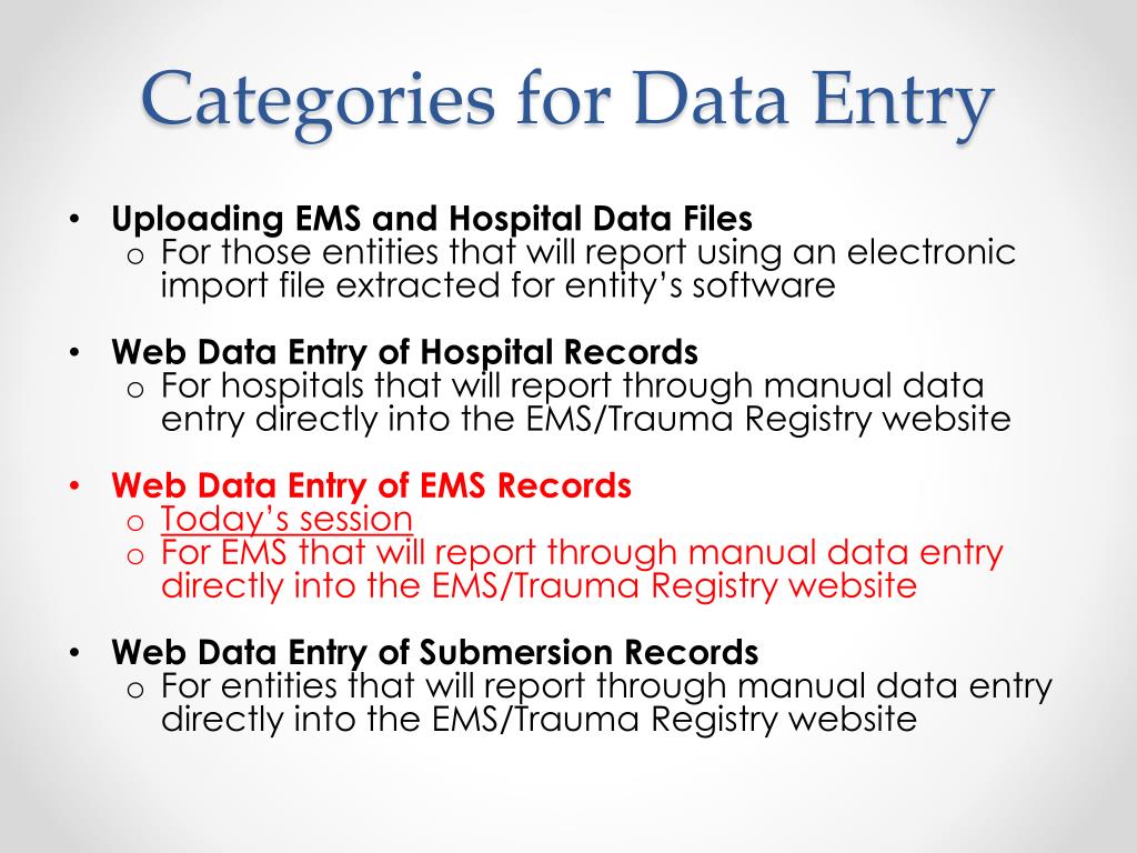 PPT New Texas EMS/Trauma Registry System Training Web Data Entry of