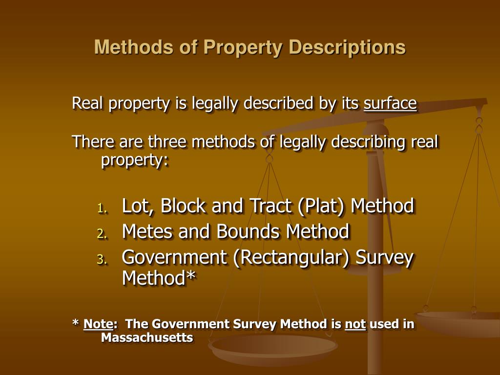 PPT Real Estate Law Legal Descriptions of Property PowerPoint Presentation ID1805048
