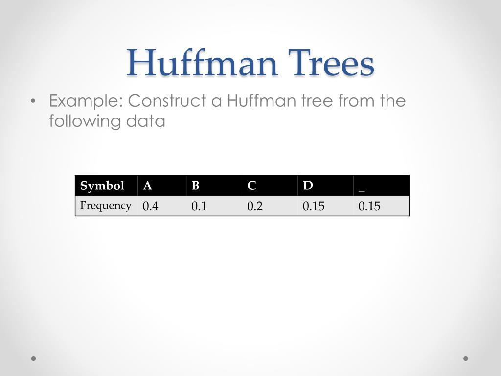 PPT 9.4 Huffman Trees PowerPoint Presentation, free download ID1806913