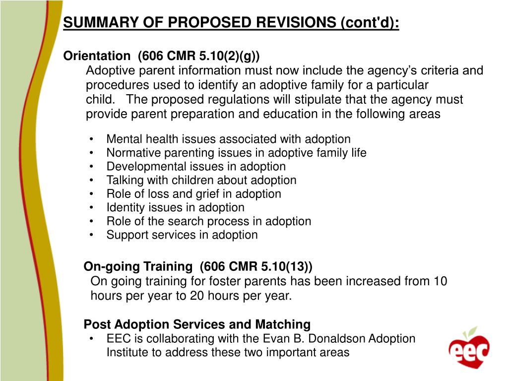 PPT EEC REGULATION REFORM Placement Revisions PowerPoint
