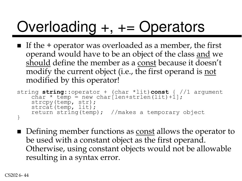 PPT Introduction to C++ Operator Overloading PowerPoint Presentation ID1810885