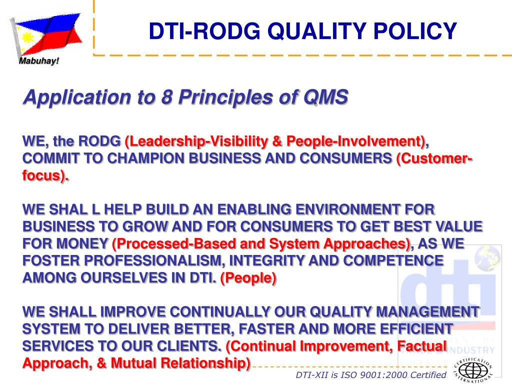 PPT Quality Policy PowerPoint Presentation ID1815636