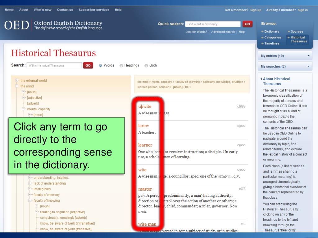 PPT 4. The Historical Thesaurus PowerPoint Presentation, free