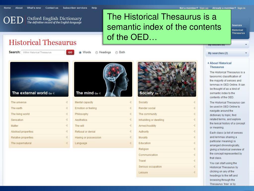 PPT 4. The Historical Thesaurus PowerPoint Presentation, free