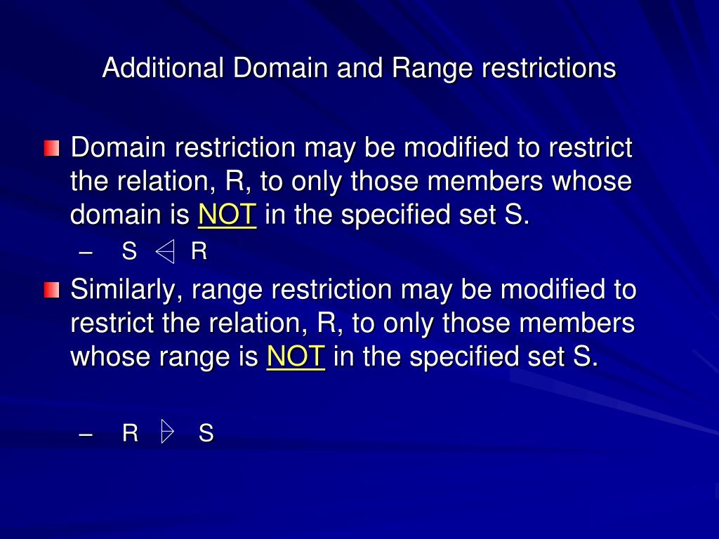 PPT Domain Restriction on Relation PowerPoint Presentation, free