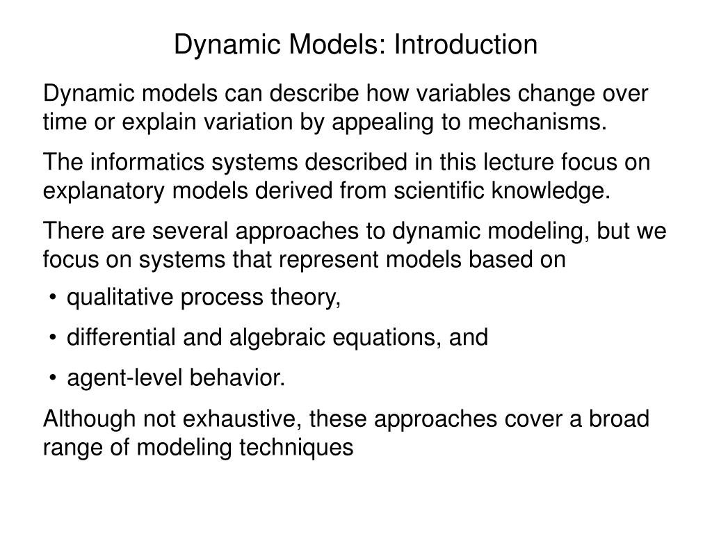 PPT Dynamic Models PowerPoint Presentation, free download ID1820823