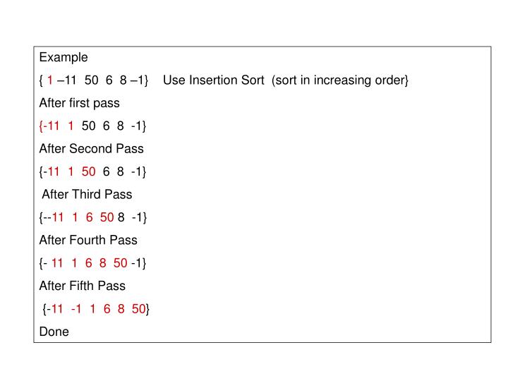 Ppt Example 1 11 50 6 8 1 Use Bubble Sort Sort In Increasing